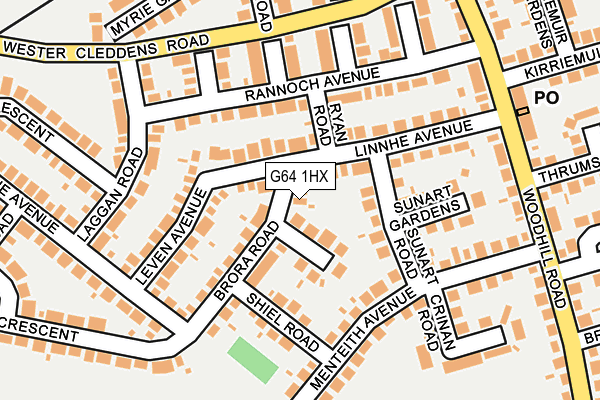 G64 1HX map - OS OpenMap – Local (Ordnance Survey)