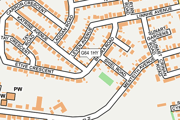 G64 1HY map - OS OpenMap – Local (Ordnance Survey)