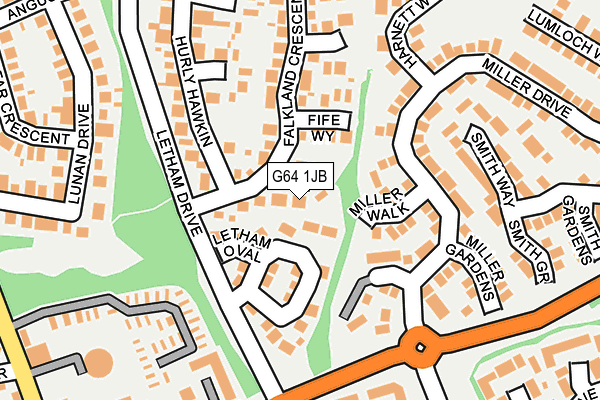 G64 1JB map - OS OpenMap – Local (Ordnance Survey)