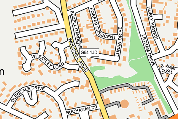 G64 1JD map - OS OpenMap – Local (Ordnance Survey)