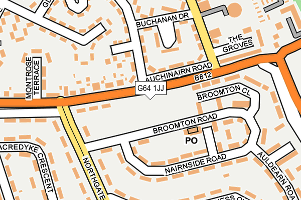 G64 1JJ map - OS OpenMap – Local (Ordnance Survey)