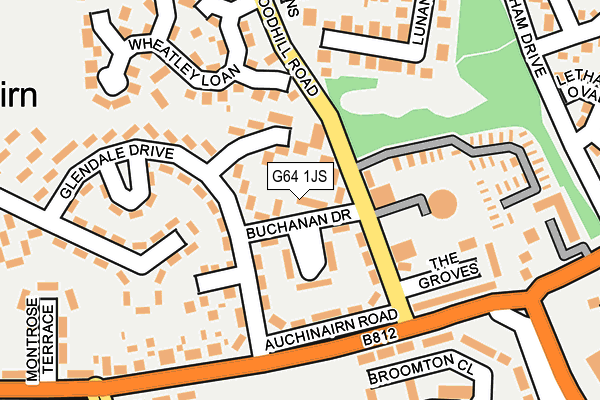 G64 1JS map - OS OpenMap – Local (Ordnance Survey)