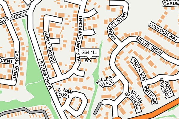 G64 1LJ map - OS OpenMap – Local (Ordnance Survey)