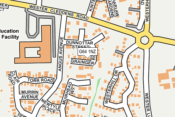 G64 1NZ map - OS OpenMap – Local (Ordnance Survey)