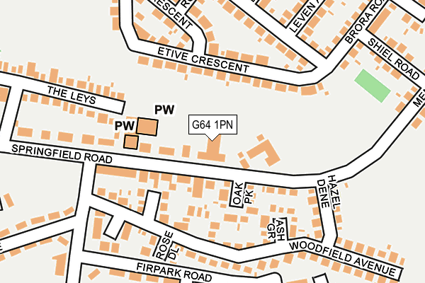 G64 1PN map - OS OpenMap – Local (Ordnance Survey)