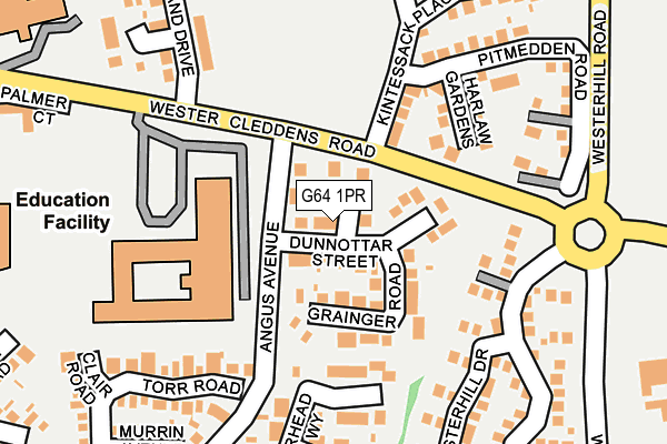 G64 1PR map - OS OpenMap – Local (Ordnance Survey)