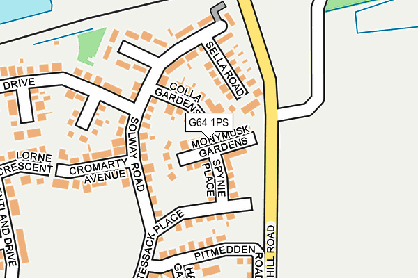 G64 1PS map - OS OpenMap – Local (Ordnance Survey)