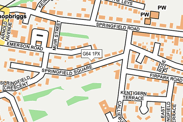 G64 1PX map - OS OpenMap – Local (Ordnance Survey)