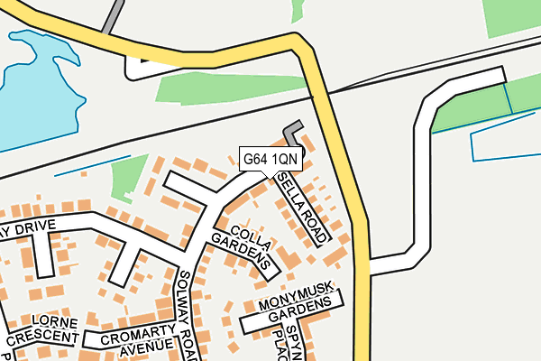 G64 1QN map - OS OpenMap – Local (Ordnance Survey)