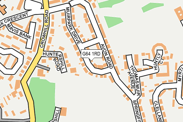 G64 1RD map - OS OpenMap – Local (Ordnance Survey)