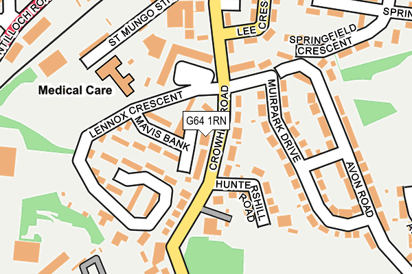 G64 1RN map - OS OpenMap – Local (Ordnance Survey)