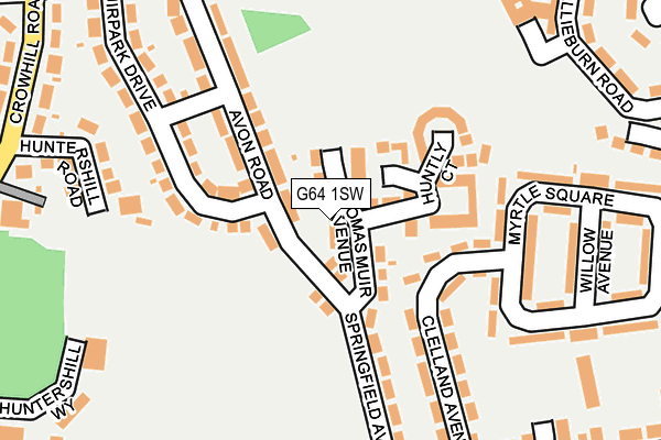 G64 1SW map - OS OpenMap – Local (Ordnance Survey)