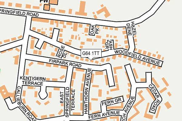 G64 1TT map - OS OpenMap – Local (Ordnance Survey)
