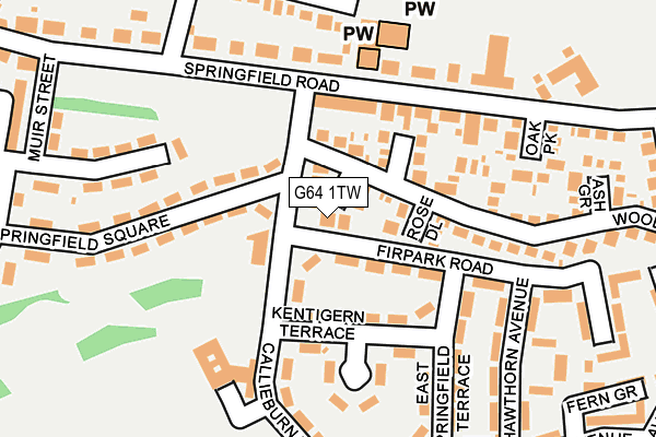 G64 1TW map - OS OpenMap – Local (Ordnance Survey)