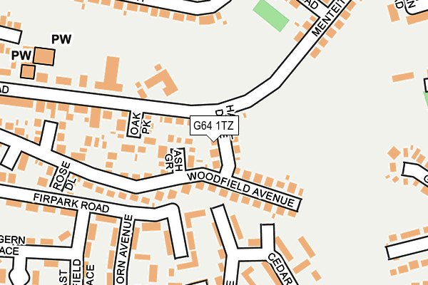 G64 1TZ map - OS OpenMap – Local (Ordnance Survey)