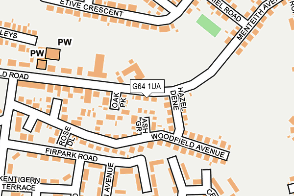 G64 1UA map - OS OpenMap – Local (Ordnance Survey)