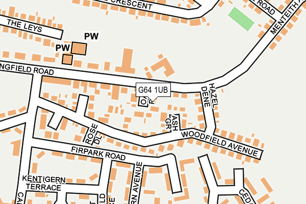 G64 1UB map - OS OpenMap – Local (Ordnance Survey)