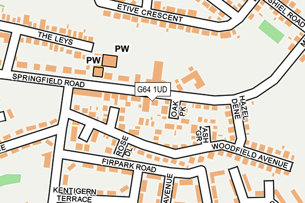 G64 1UD map - OS OpenMap – Local (Ordnance Survey)