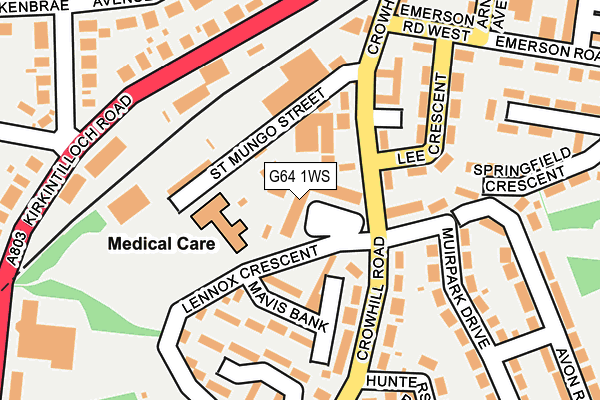 G64 1WS map - OS OpenMap – Local (Ordnance Survey)