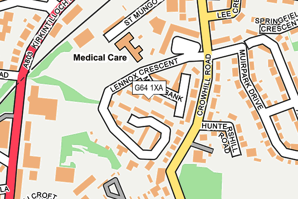 G64 1XA map - OS OpenMap – Local (Ordnance Survey)