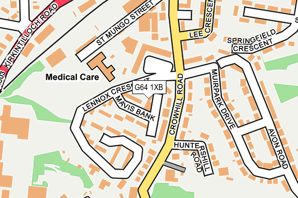 G64 1XB map - OS OpenMap – Local (Ordnance Survey)