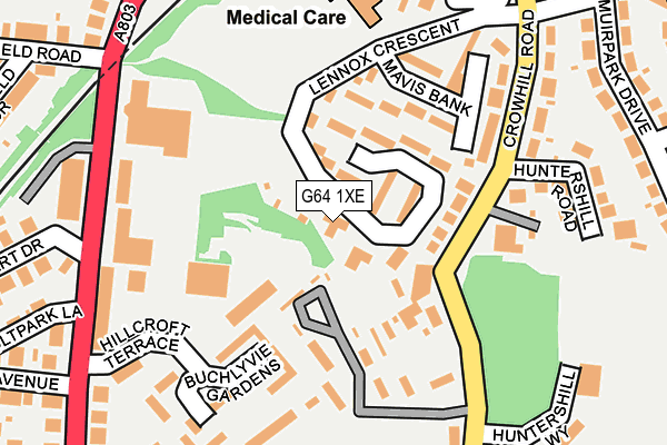 G64 1XE map - OS OpenMap – Local (Ordnance Survey)