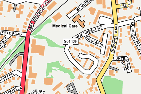 G64 1XF map - OS OpenMap – Local (Ordnance Survey)