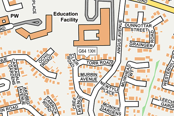 G64 1XH map - OS OpenMap – Local (Ordnance Survey)