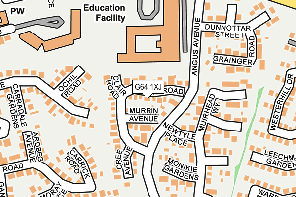 G64 1XJ map - OS OpenMap – Local (Ordnance Survey)