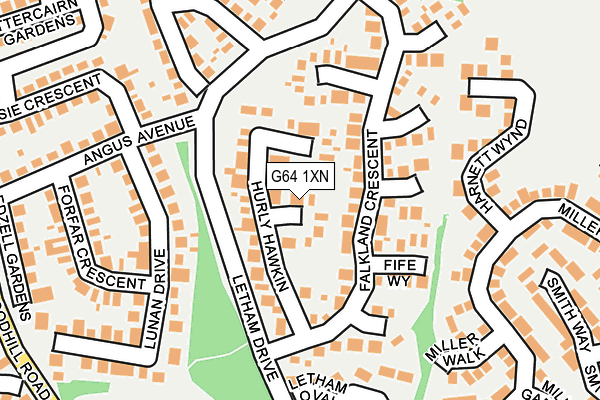 G64 1XN map - OS OpenMap – Local (Ordnance Survey)