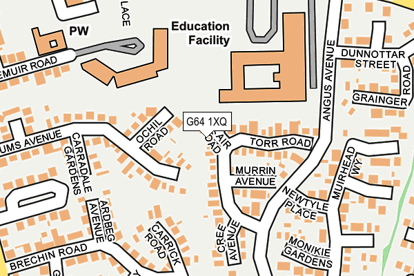 G64 1XQ map - OS OpenMap – Local (Ordnance Survey)