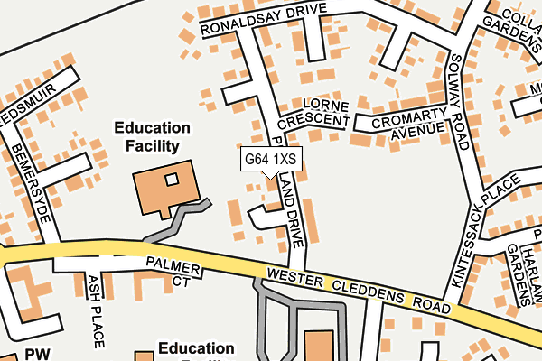 G64 1XS map - OS OpenMap – Local (Ordnance Survey)