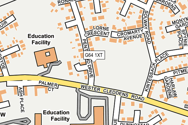 G64 1XT map - OS OpenMap – Local (Ordnance Survey)