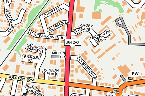 G64 2AX map - OS OpenMap – Local (Ordnance Survey)