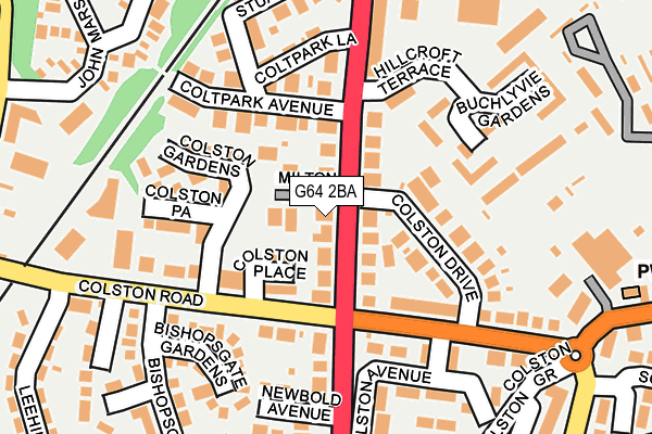 G64 2BA map - OS OpenMap – Local (Ordnance Survey)