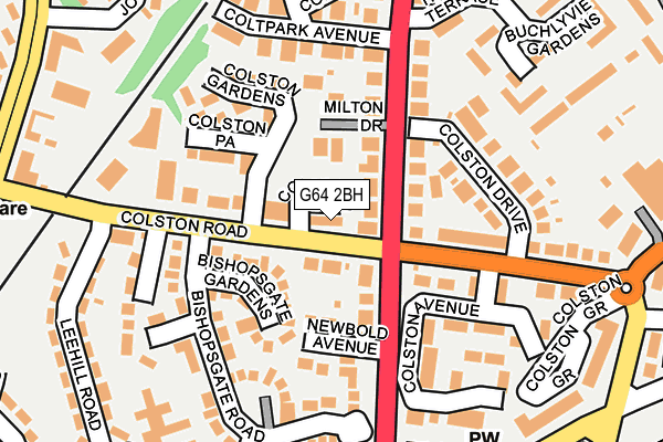 G64 2BH map - OS OpenMap – Local (Ordnance Survey)