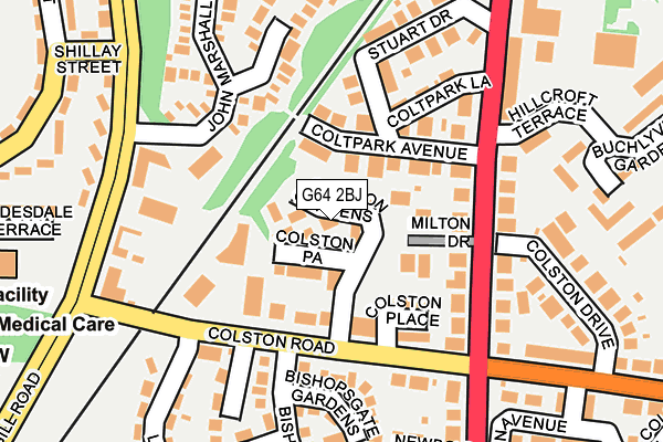 G64 2BJ map - OS OpenMap – Local (Ordnance Survey)