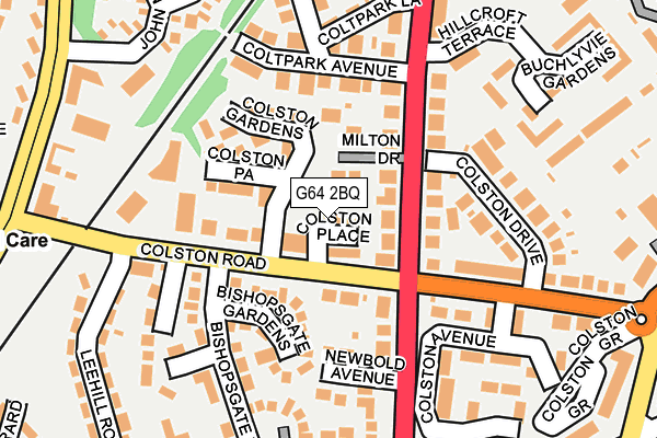 G64 2BQ map - OS OpenMap – Local (Ordnance Survey)