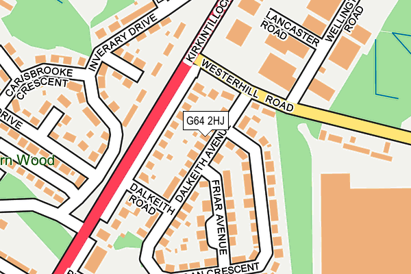 G64 2HJ map - OS OpenMap – Local (Ordnance Survey)