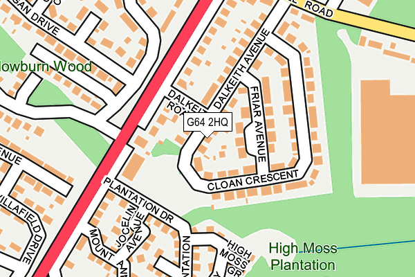 G64 2HQ map - OS OpenMap – Local (Ordnance Survey)