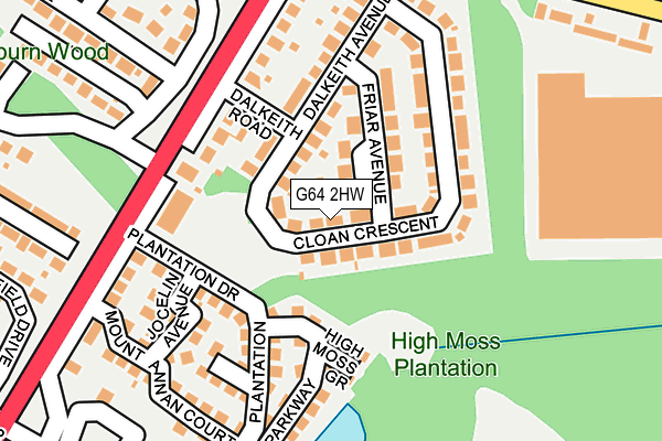 G64 2HW map - OS OpenMap – Local (Ordnance Survey)