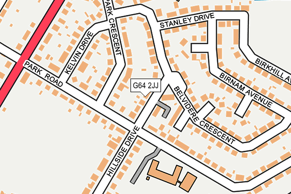 G64 2JJ map - OS OpenMap – Local (Ordnance Survey)