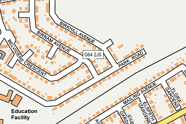 G64 2JS map - OS OpenMap – Local (Ordnance Survey)