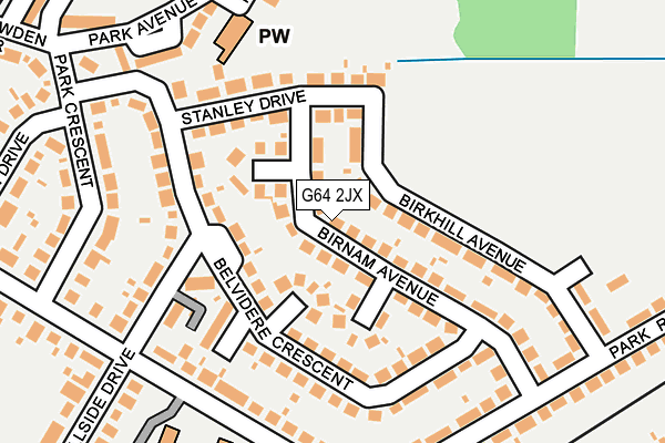 G64 2JX map - OS OpenMap – Local (Ordnance Survey)