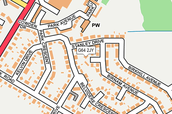 G64 2JY map - OS OpenMap – Local (Ordnance Survey)