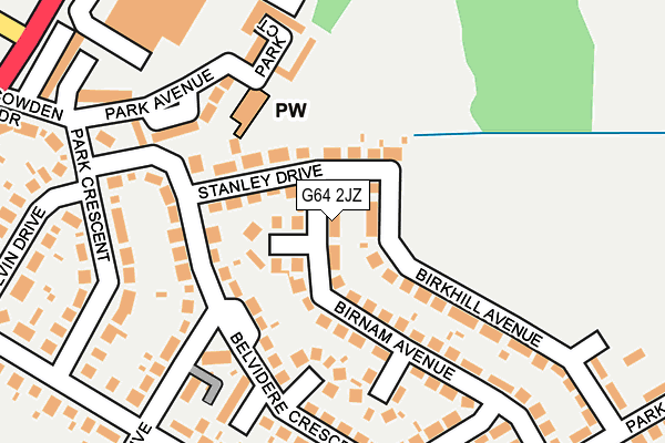 G64 2JZ map - OS OpenMap – Local (Ordnance Survey)