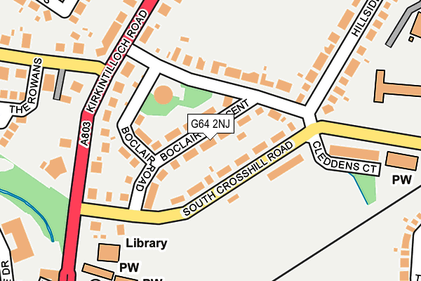 G64 2NJ map - OS OpenMap – Local (Ordnance Survey)