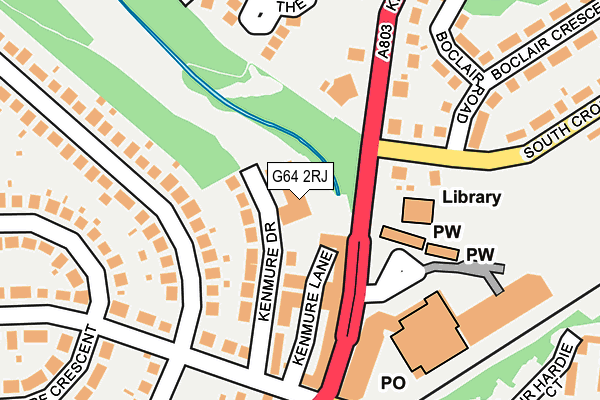 G64 2RJ map - OS OpenMap – Local (Ordnance Survey)