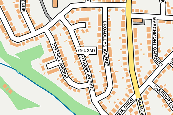 G64 3AD map - OS OpenMap – Local (Ordnance Survey)