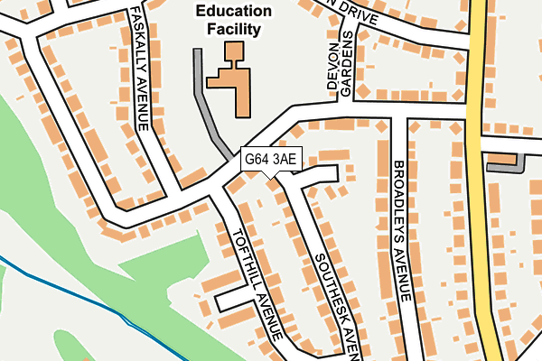 G64 3AE map - OS OpenMap – Local (Ordnance Survey)